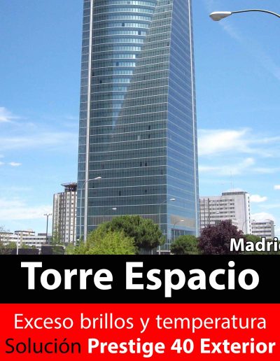 El edificio Torre Espacio en Madrid es un caso de exito de las láminas solares 3M