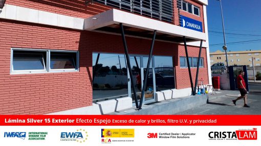 Film solar plateado 3M en las oficinas de Canaragua
