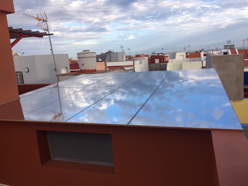 Lámina solar plata 3M para techo de cristal. Tienda Online.