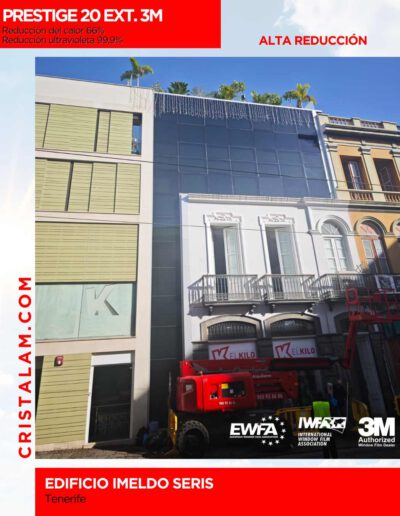 Lámina solar para reducir el calor del sol en edificios en tenerife